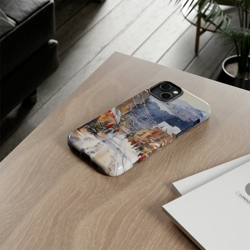 Bustling Victorian Christmas Market - Impact Resistant Phone Case